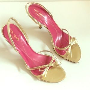 Kate Spade Gold Sandal Heels